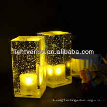 Lámpara de mesa recargable de cristalino inalámbrico con pilas